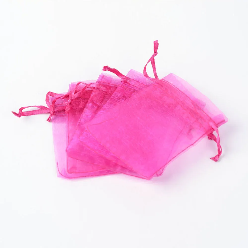 100 pc Organza Gift Bags with Drawstring, Jewelry Pouches, Wedding Party Christmas Favor Gift Bags, 40x30cm