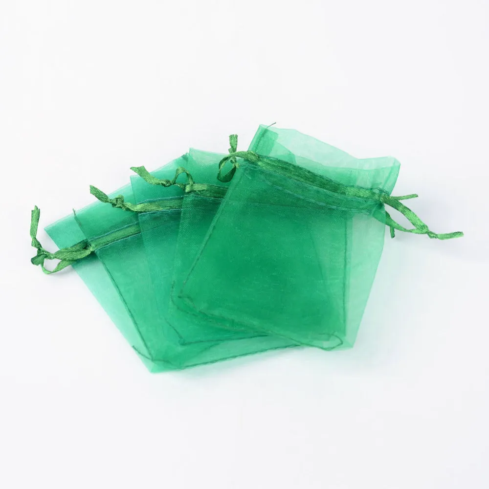 100 pc Organza Gift Bags with Drawstring, Jewelry Pouches, Wedding Party Christmas Favor Gift Bags, 40x30cm