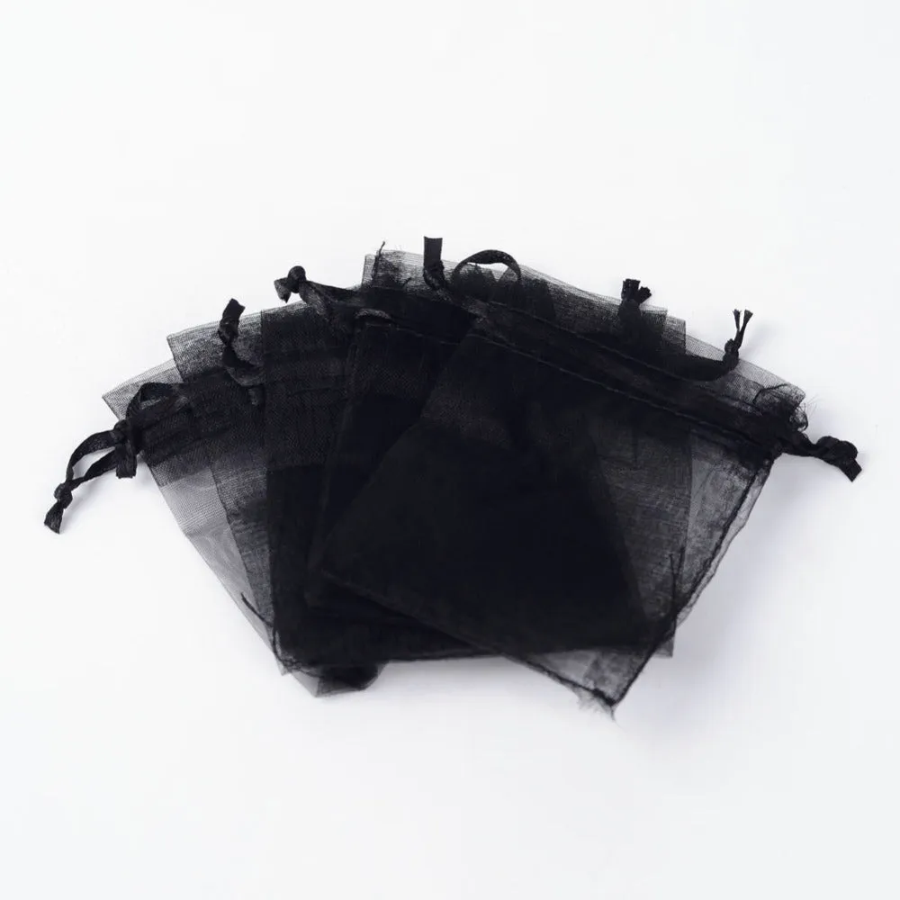 100 pc Organza Gift Bags with Drawstring, Jewelry Pouches, Wedding Party Christmas Favor Gift Bags, 40x30cm