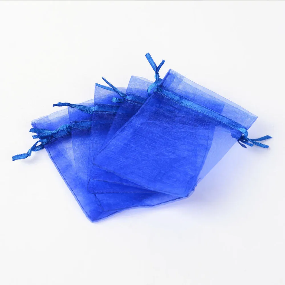 100 pc Organza Gift Bags with Drawstring, Jewelry Pouches, Wedding Party Christmas Favor Gift Bags, 40x30cm