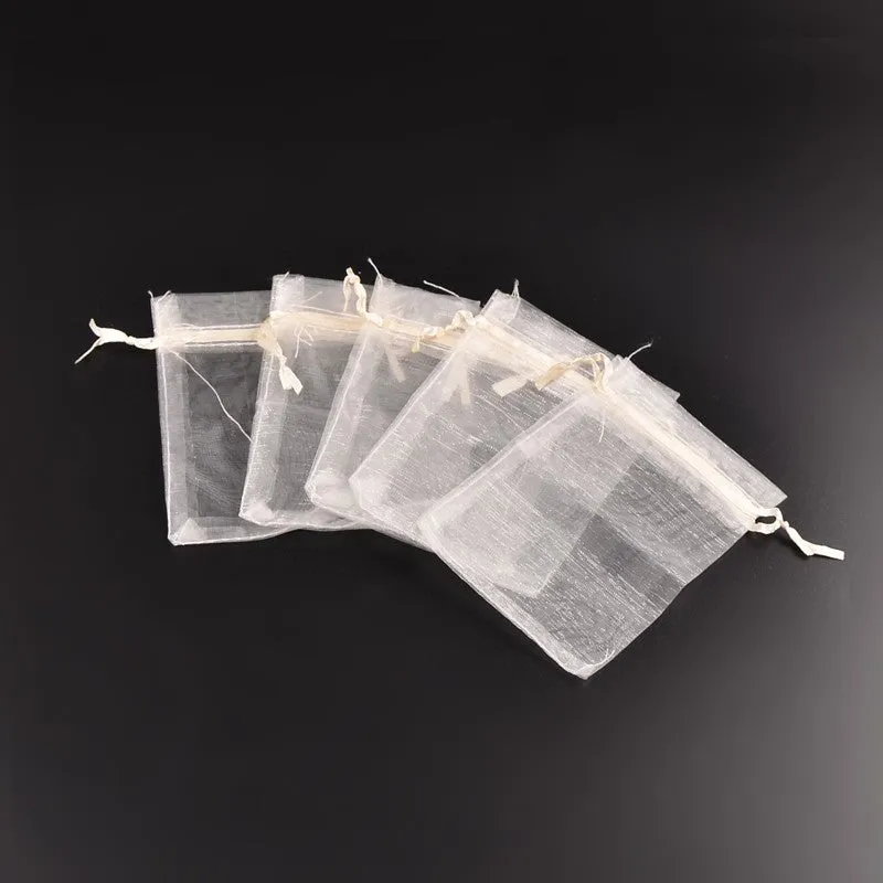 100 pc Organza Gift Bags with Drawstring, Jewelry Pouches, Wedding Party Christmas Favor Gift Bags, 40x30cm