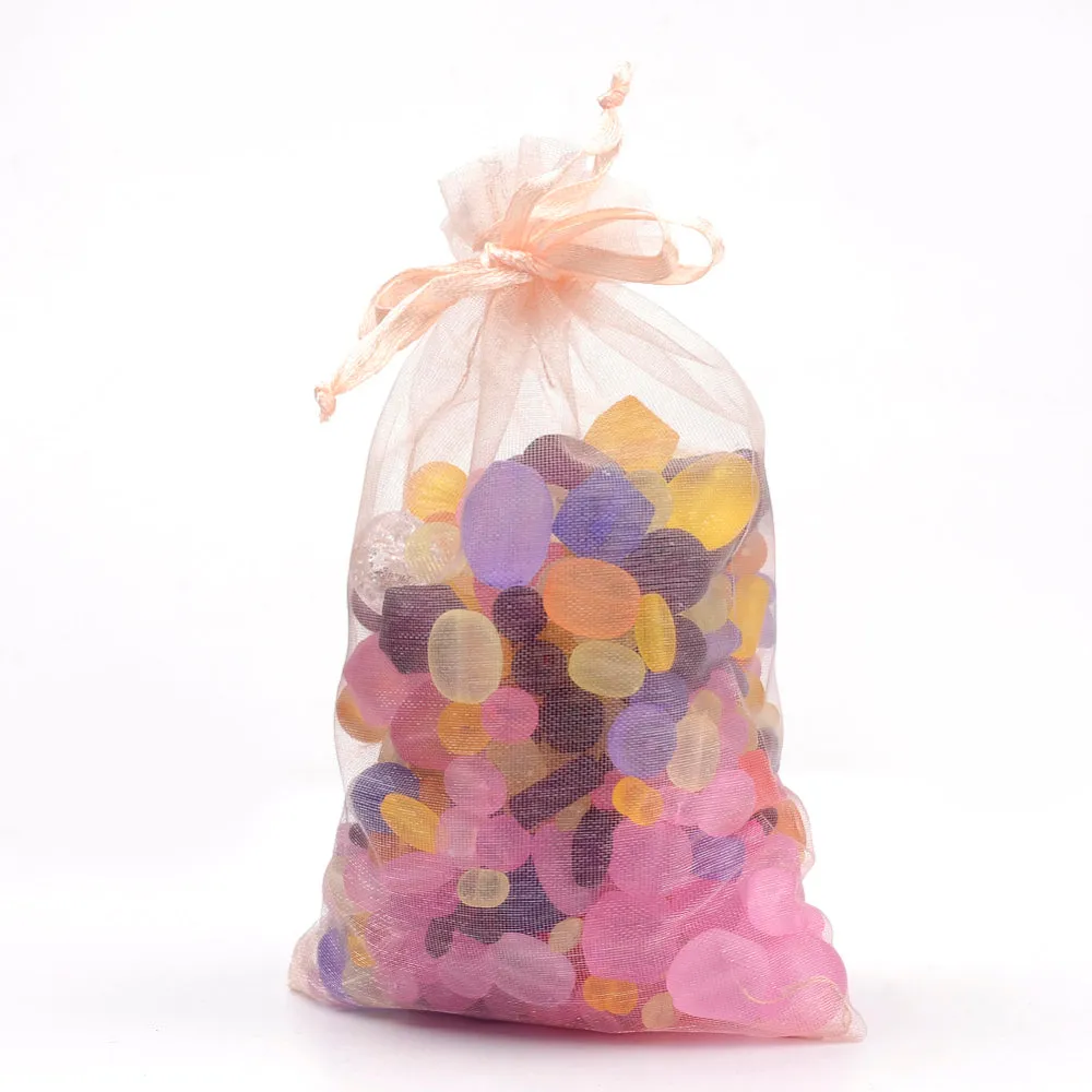 100 pc Organza Gift Bags with Drawstring, Jewelry Pouches, Wedding Party Christmas Favor Gift Bags, Red, 15x10cm