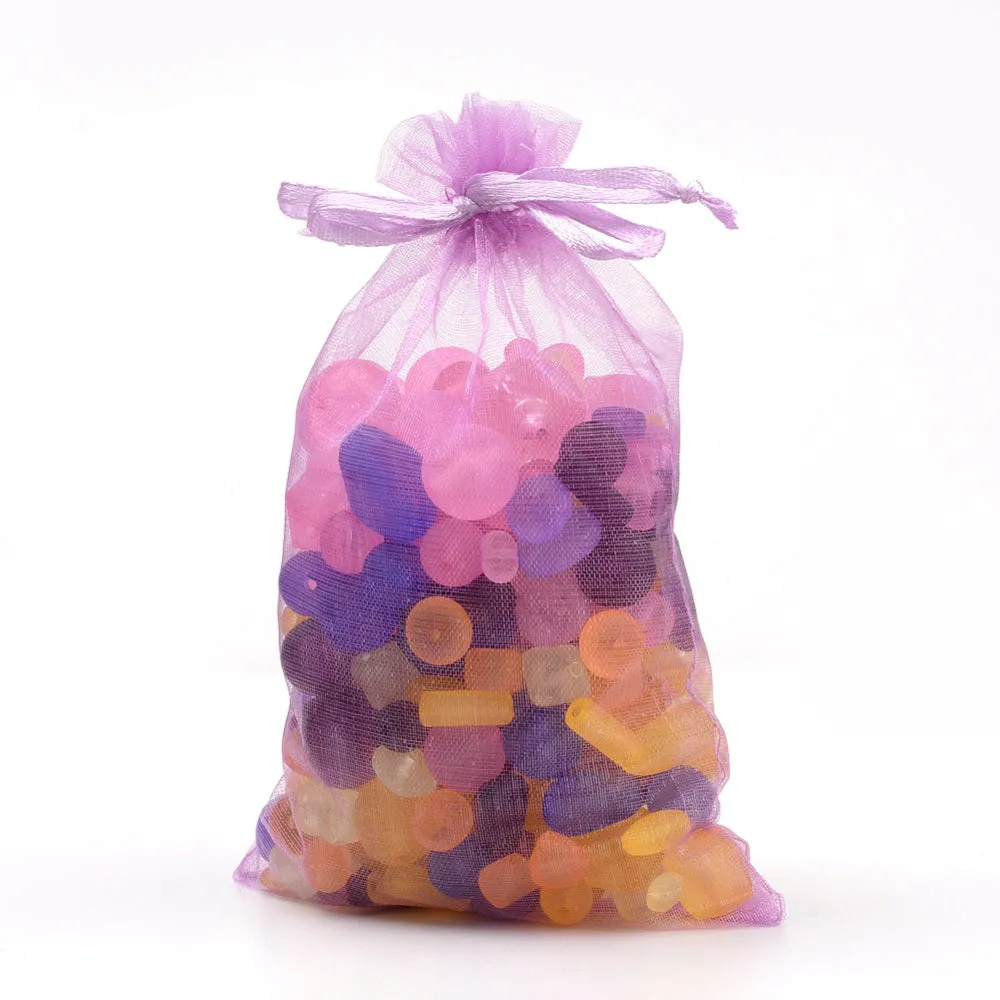100 pc Organza Gift Bags with Drawstring, Jewelry Pouches, Wedding Party Christmas Favor Gift Bags, Red, 15x10cm