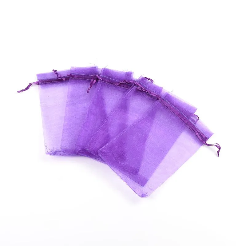 100 pc Organza Gift Bags with Drawstring, Jewelry Pouches, Wedding Party Christmas Favor Gift Bags, Red, 15x10cm