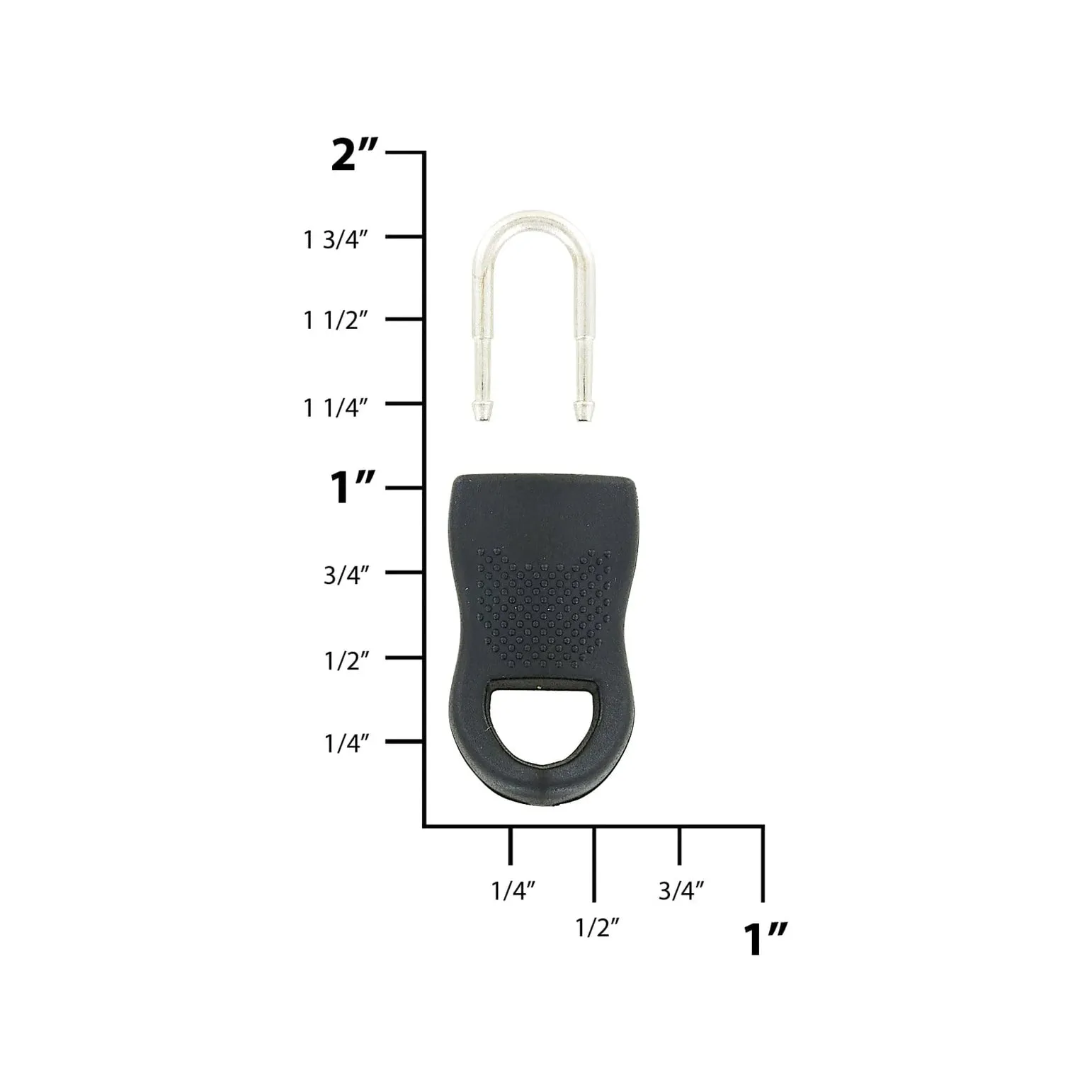 1" Black, Small Zipper Fixer, Plastic, #ZF-1
