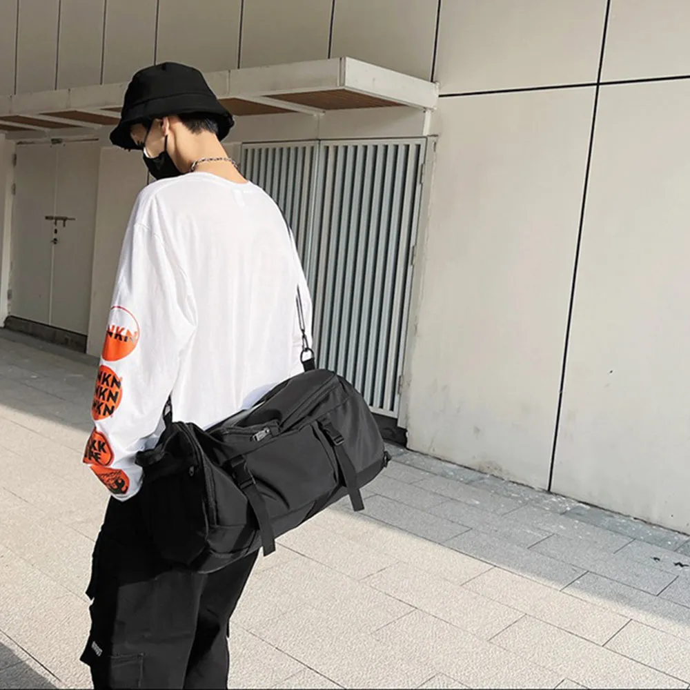 3-in-1 Sports Duffle Bag Travel Backpack Weekender Overnight Bag Black