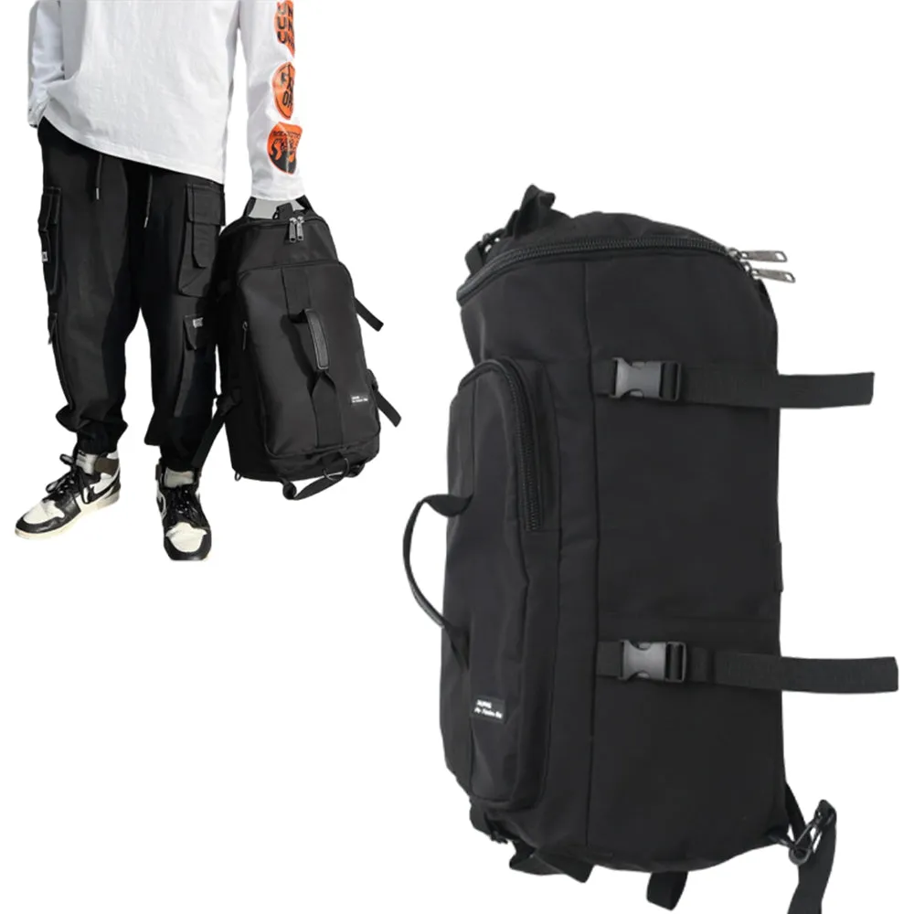 3-in-1 Sports Duffle Bag Travel Backpack Weekender Overnight Bag Black