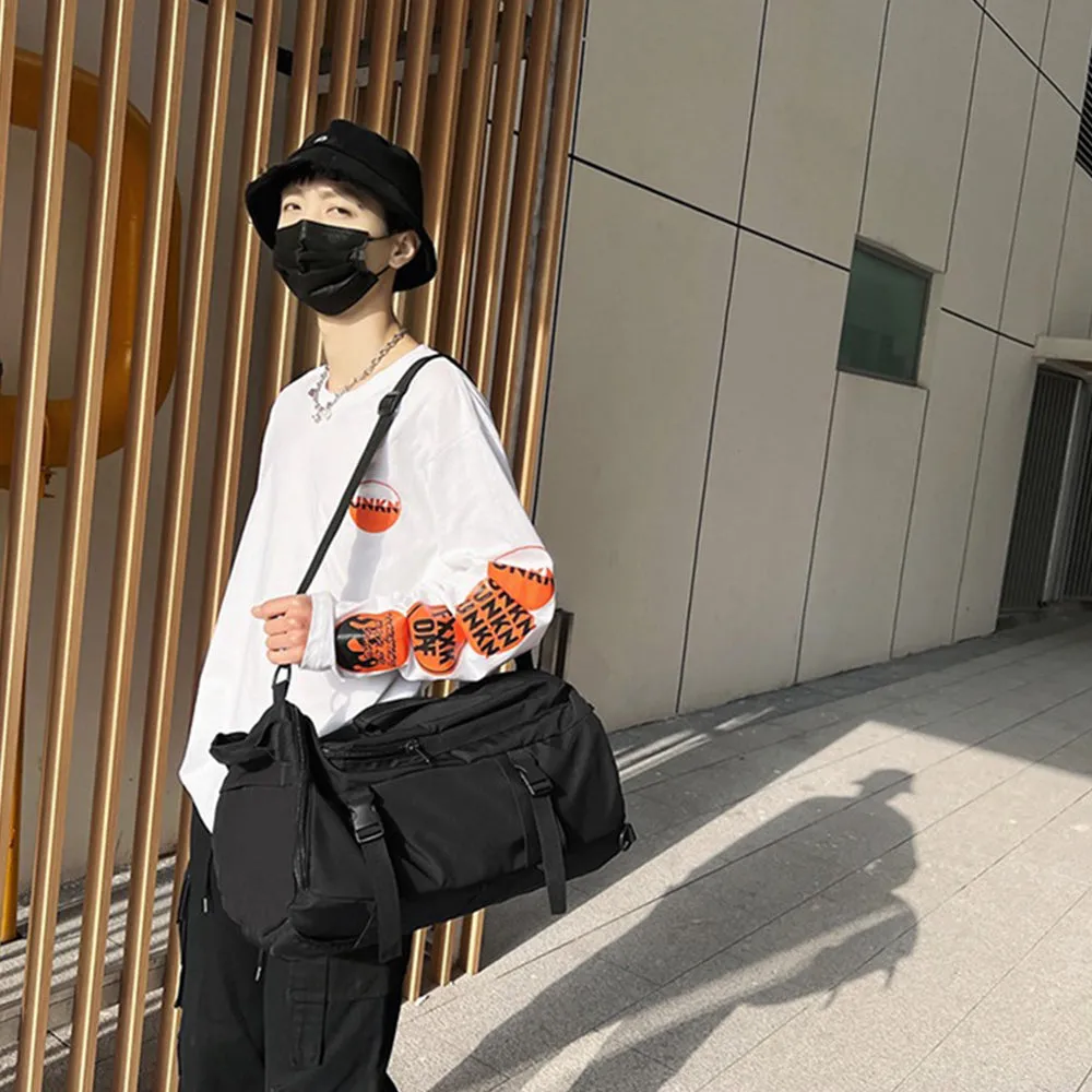 3-in-1 Sports Duffle Bag Travel Backpack Weekender Overnight Bag Black