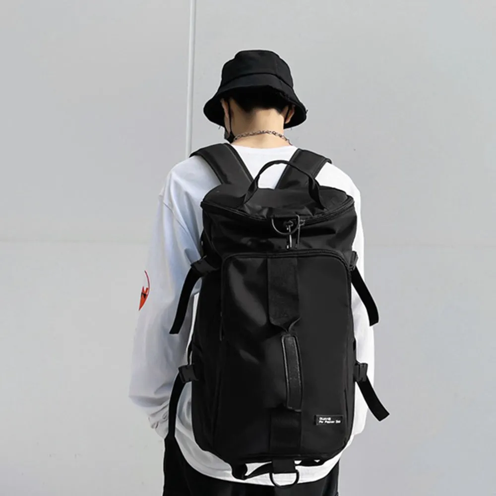 3-in-1 Sports Duffle Bag Travel Backpack Weekender Overnight Bag Black