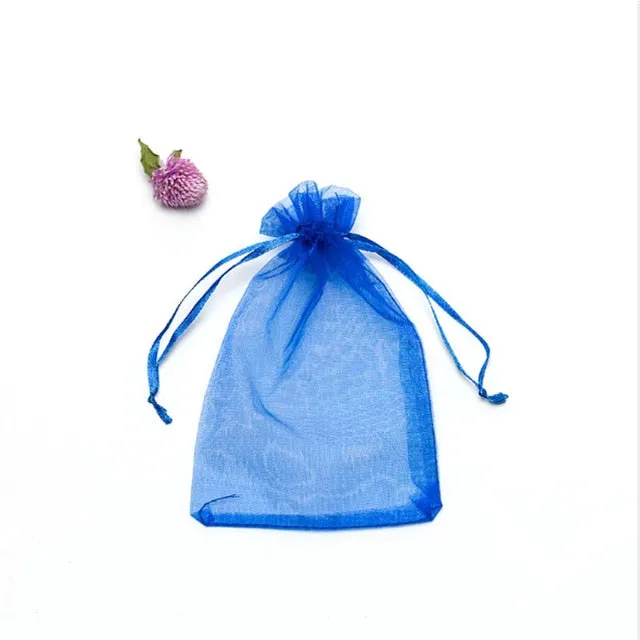 50pcs/lot Adjustable Organza Jewelry or Favor Bag Wedding Party Decoration Gift Bags Display Packaging Jewelry Pouches