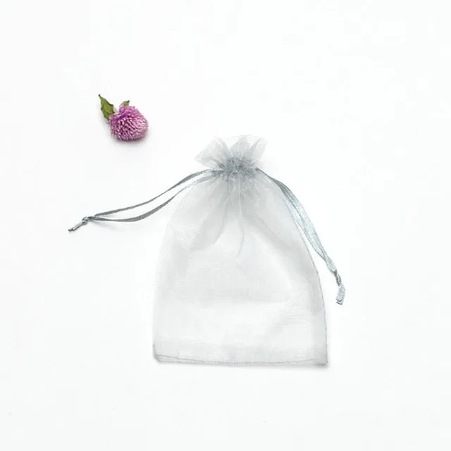 50pcs/lot Adjustable Organza Jewelry or Favor Bag Wedding Party Decoration Gift Bags Display Packaging Jewelry Pouches