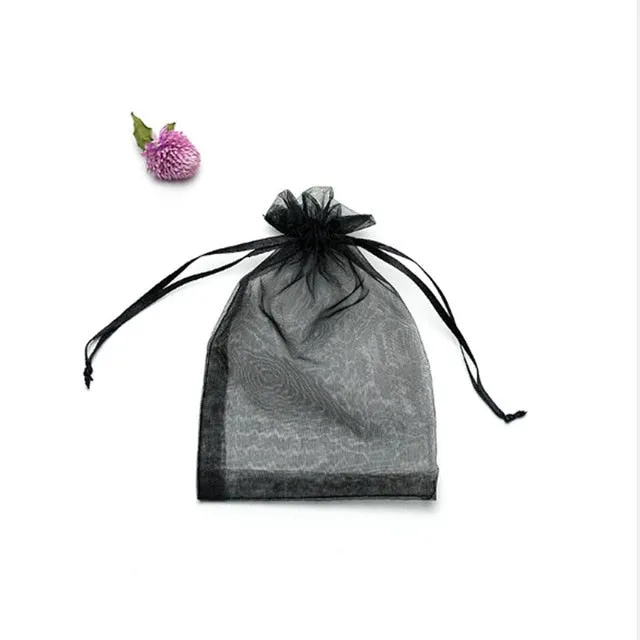 50pcs/lot Adjustable Organza Jewelry or Favor Bag Wedding Party Decoration Gift Bags Display Packaging Jewelry Pouches