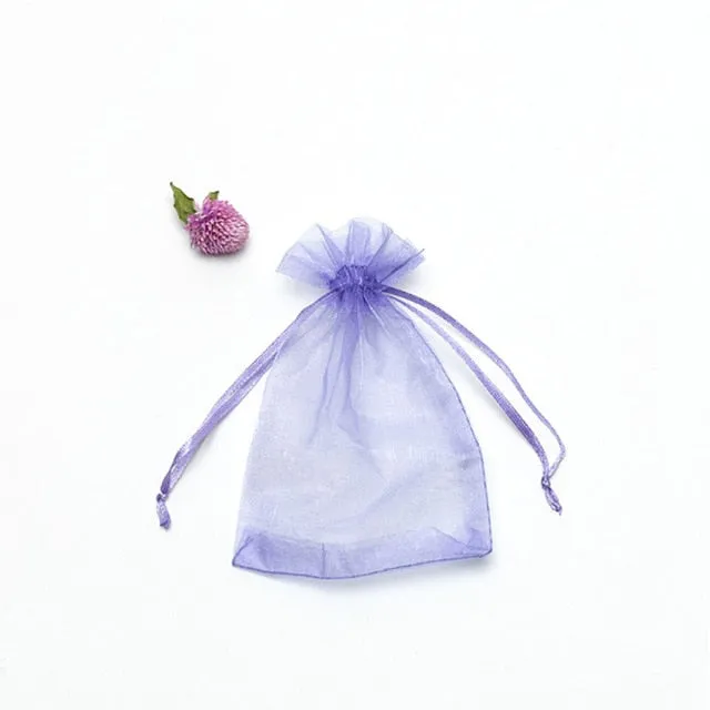 50pcs/lot Adjustable Organza Jewelry or Favor Bag Wedding Party Decoration Gift Bags Display Packaging Jewelry Pouches