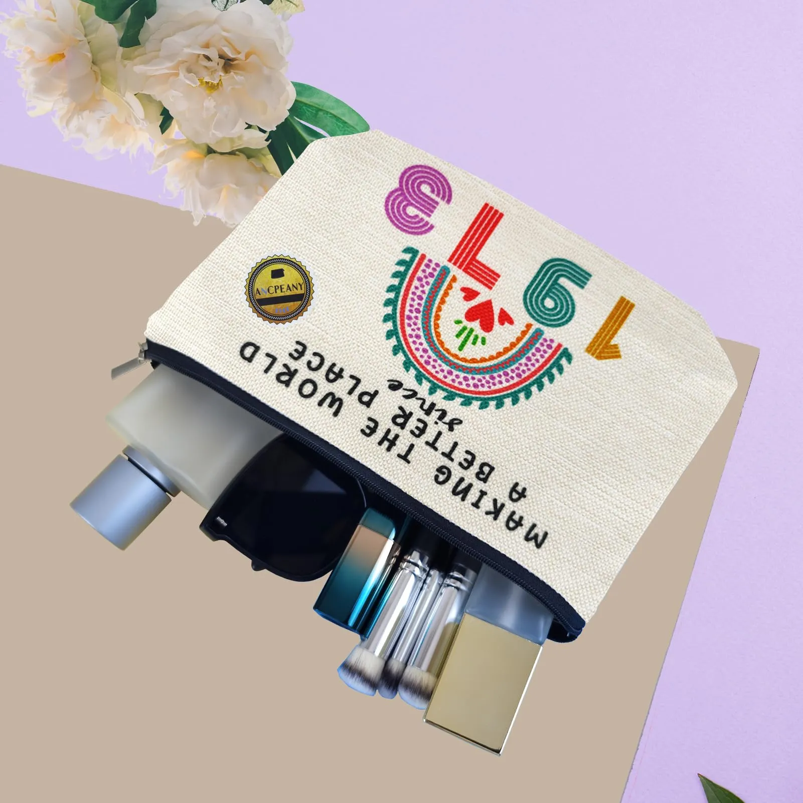 51st Birthday Gifts for Women, Funny 1973 51st Birthday Decorations Makeup Bag, Anniversary 51 Year Old Gift Ideas for Her, Wife, Sister, Mom, Aunt, Cool Cosmetic Travel Bags for Mothers Day Christmas