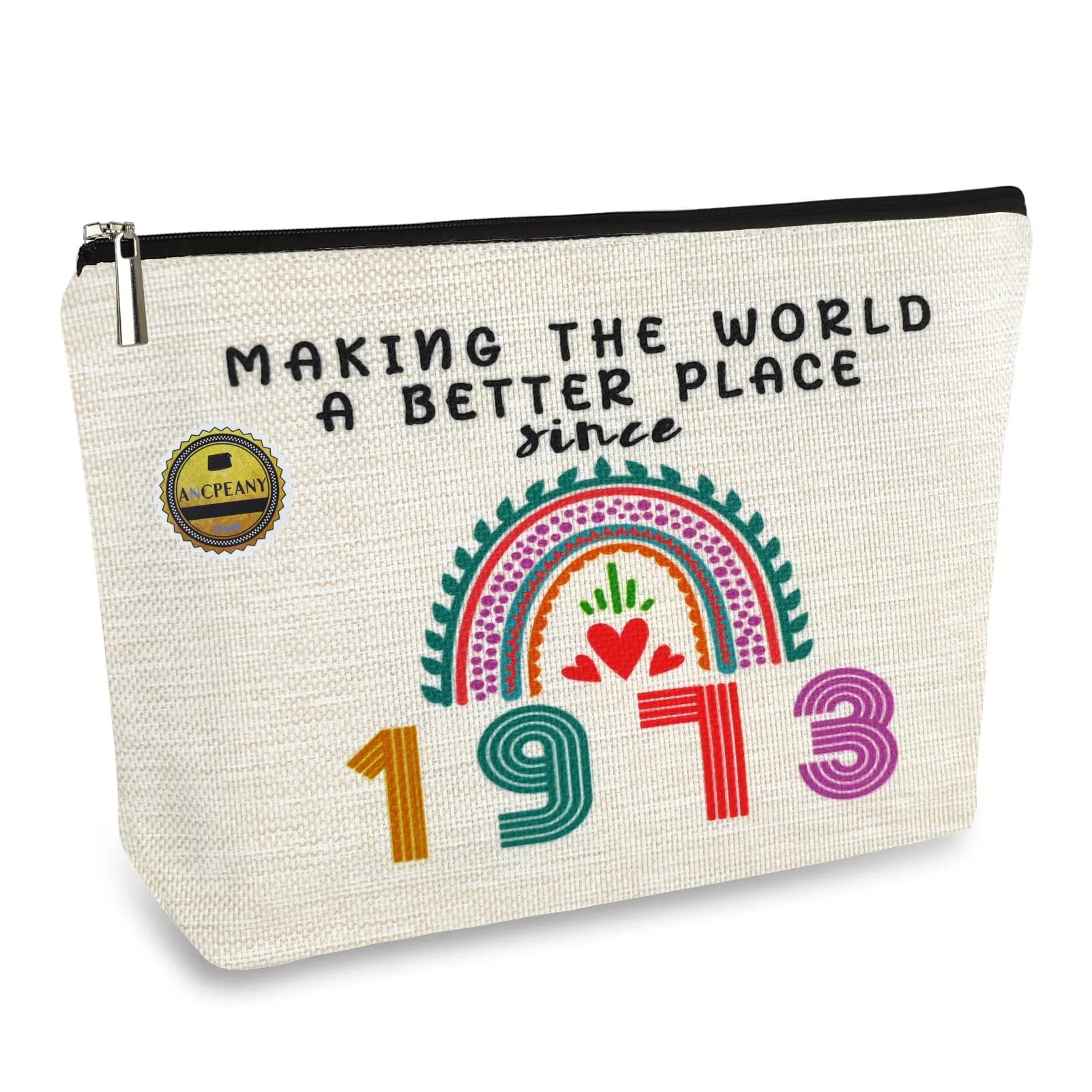 51st Birthday Gifts for Women, Funny 1973 51st Birthday Decorations Makeup Bag, Anniversary 51 Year Old Gift Ideas for Her, Wife, Sister, Mom, Aunt, Cool Cosmetic Travel Bags for Mothers Day Christmas