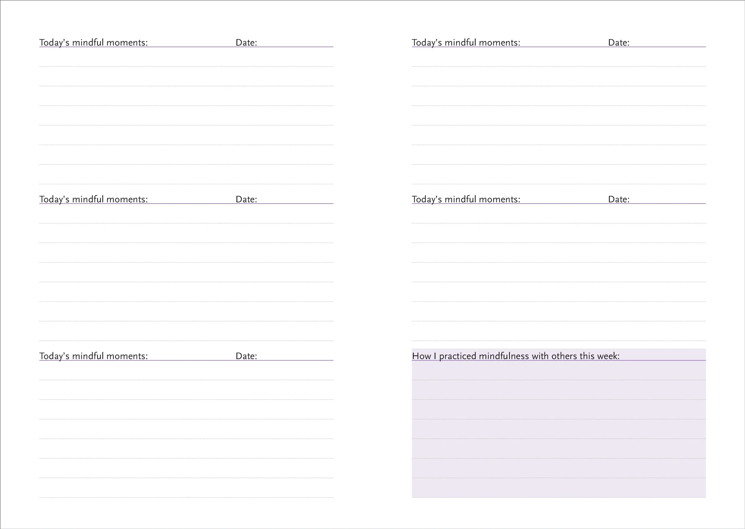 A Daily Dose of Mindfulness Daily Journal