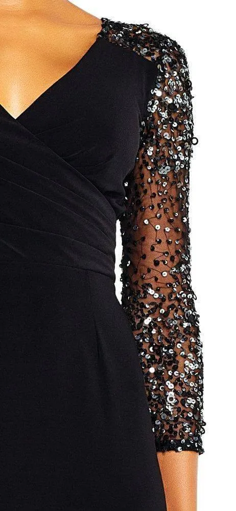 Adrianna Papell AP1E201493 Short V-Neck Cocktail Party Dress