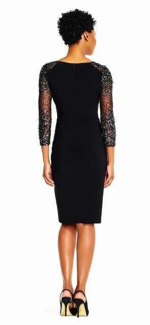 Adrianna Papell AP1E201493 Short V-Neck Cocktail Party Dress