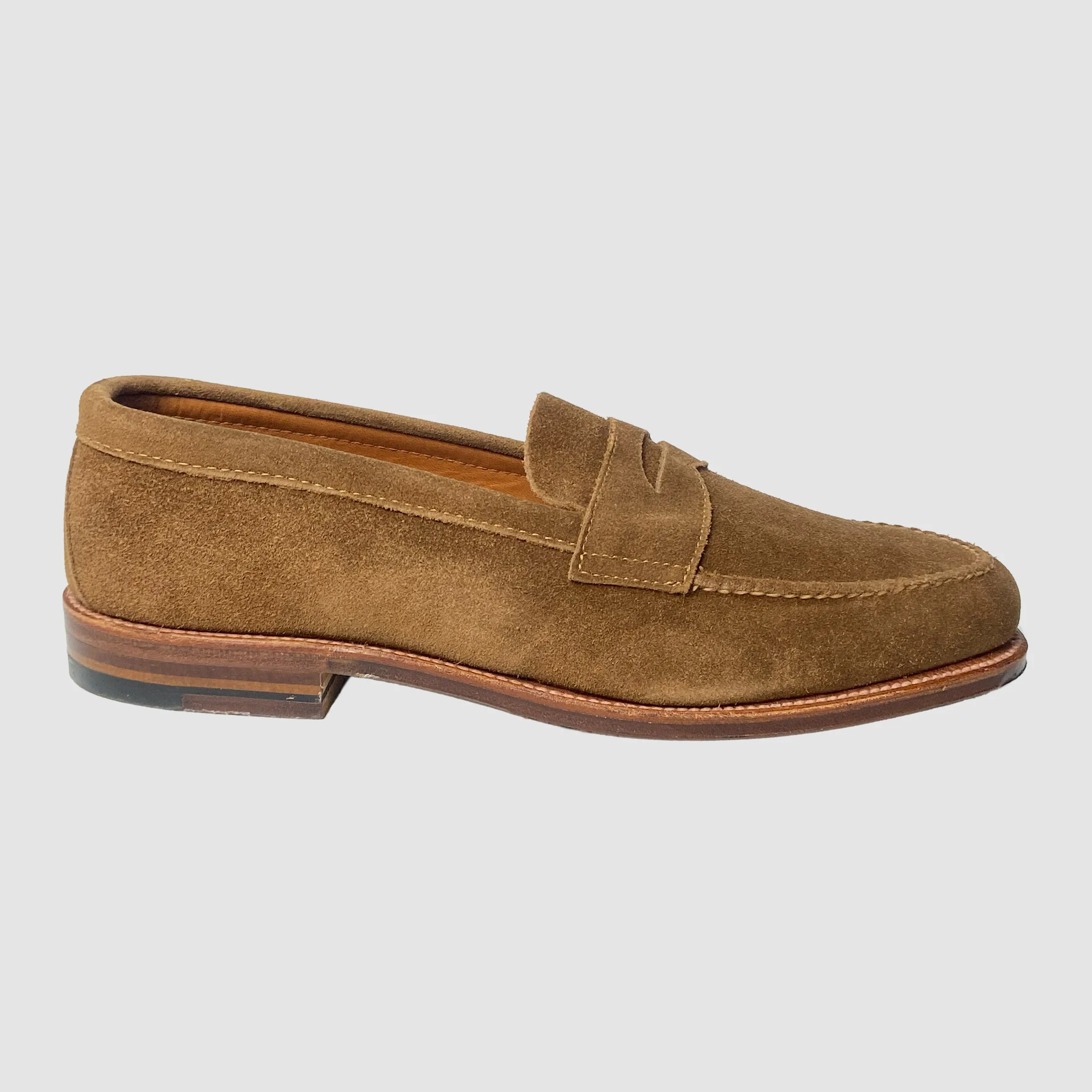 Alden Unlined Penny Loafer Snuff Suede