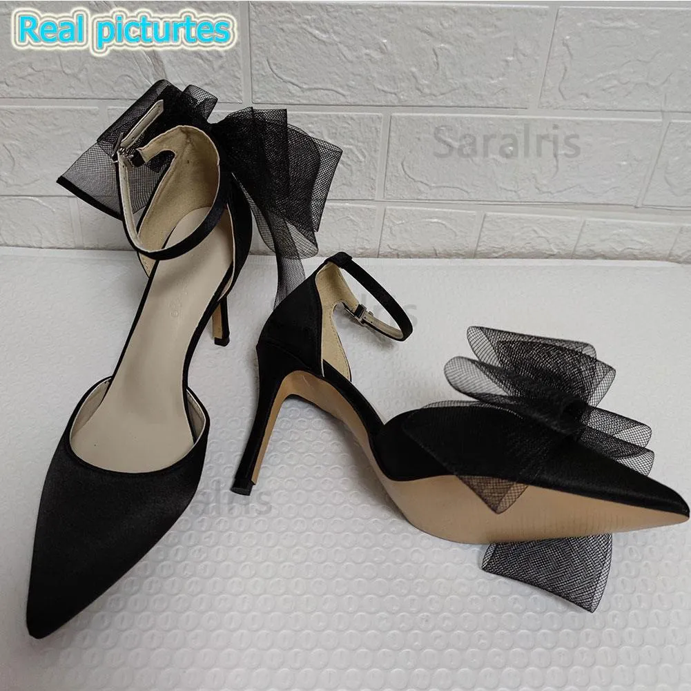 Amozae   New Fashion Spring Summer Slid Pumps High Thin Heels Bow Heels Pointed Toe Sext Style Women Weeding Party Dress Shoes