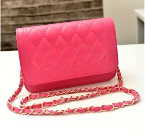 Back to College Lozenge Fashion handbags High quality PU leather Women bag Sweet girl chain small square package Lattice shoulder Female bag