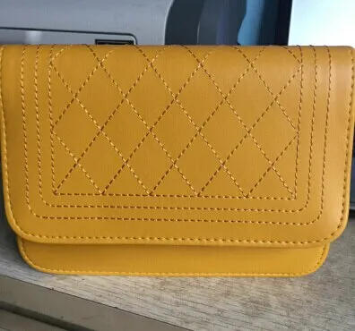 Back to College Lozenge Fashion handbags High quality PU leather Women bag Sweet girl chain small square package Lattice shoulder Female bag