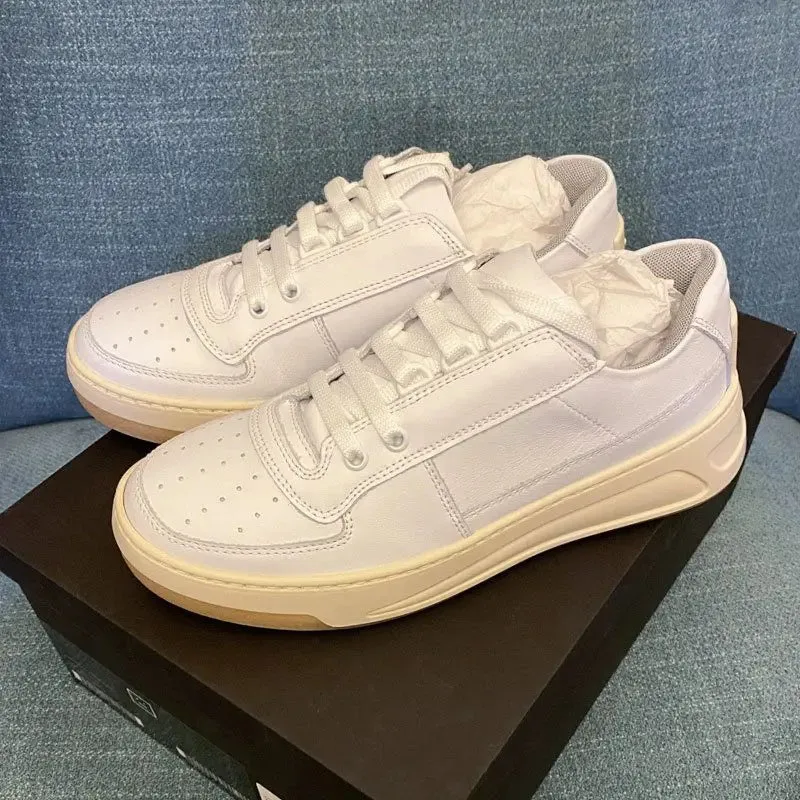 binfenxie  -  2024 New Genuine Leather Shoes Women Sneakers Solid Color Spring Summer Ladies Platform Flats Casual Shoes