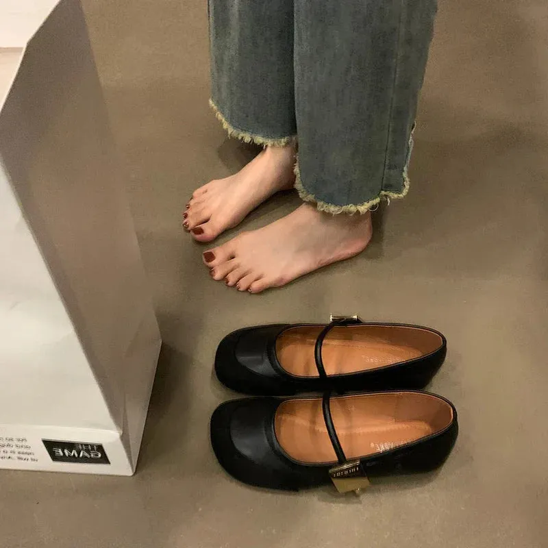 binfenxie  -  Vintage Spring Women Mary Jane Shoes Fashion Ladies Casual Soft Sole Flats Women's Comfort Slip On Grandma's Shoes