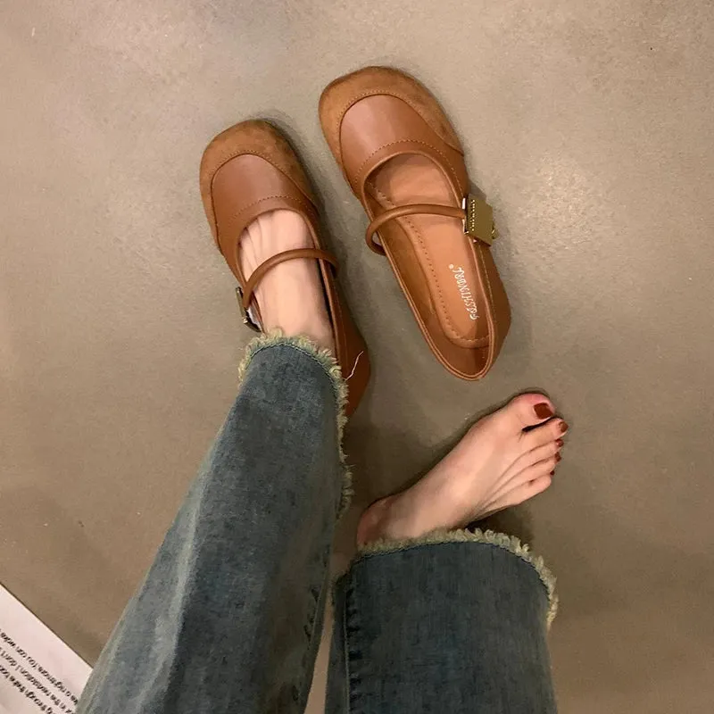 binfenxie  -  Vintage Spring Women Mary Jane Shoes Fashion Ladies Casual Soft Sole Flats Women's Comfort Slip On Grandma's Shoes