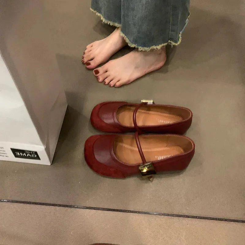 binfenxie  -  Vintage Spring Women Mary Jane Shoes Fashion Ladies Casual Soft Sole Flats Women's Comfort Slip On Grandma's Shoes