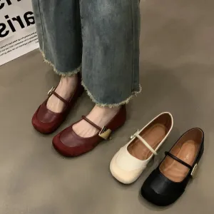 binfenxie  -  Vintage Spring Women Mary Jane Shoes Fashion Ladies Casual Soft Sole Flats Women's Comfort Slip On Grandma's Shoes