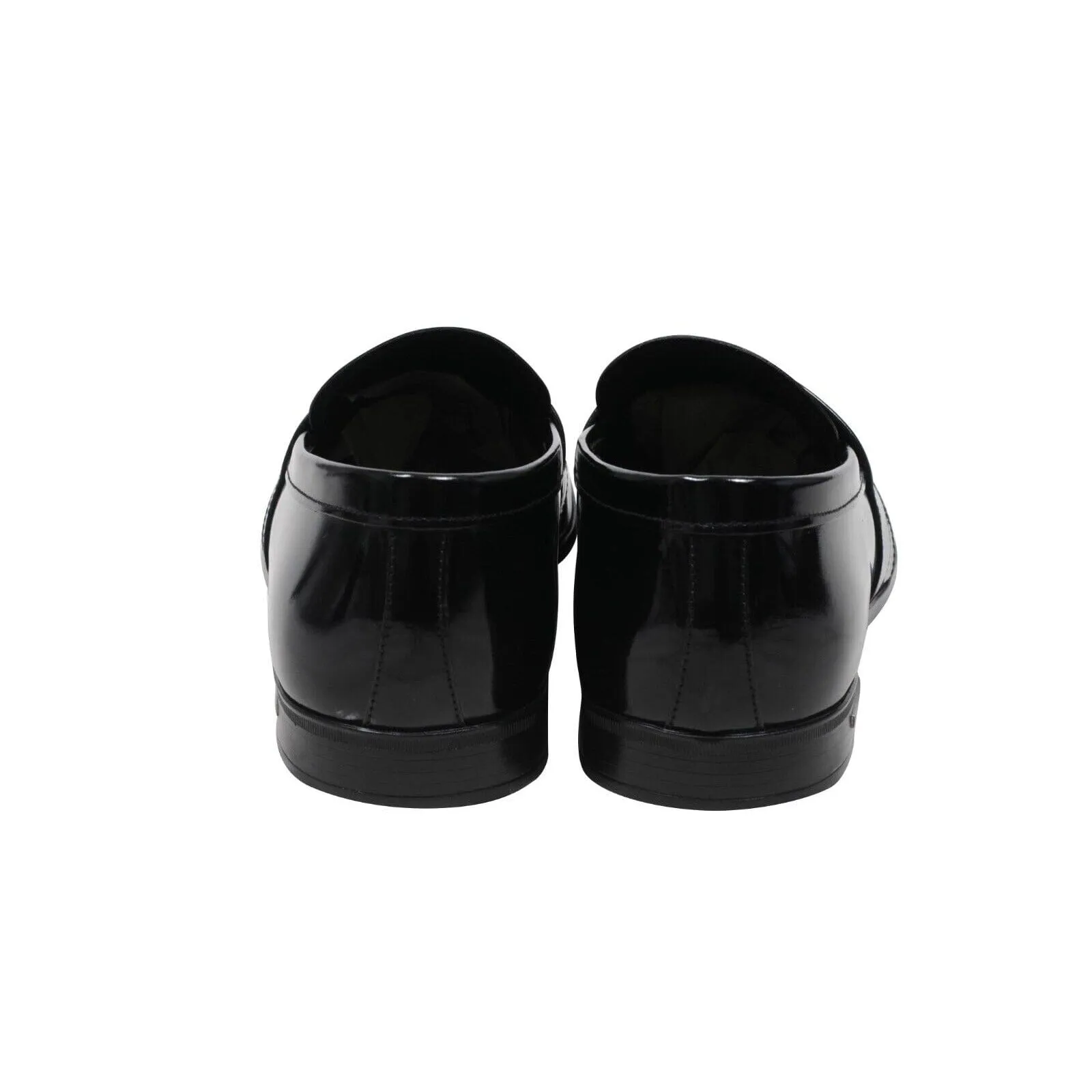 Black Leather Slip On Moccasin Casual Penny Loafers