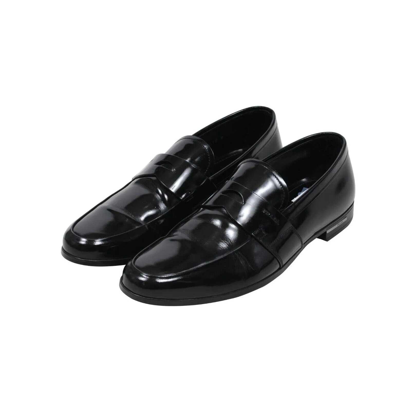 Black Leather Slip On Moccasin Casual Penny Loafers