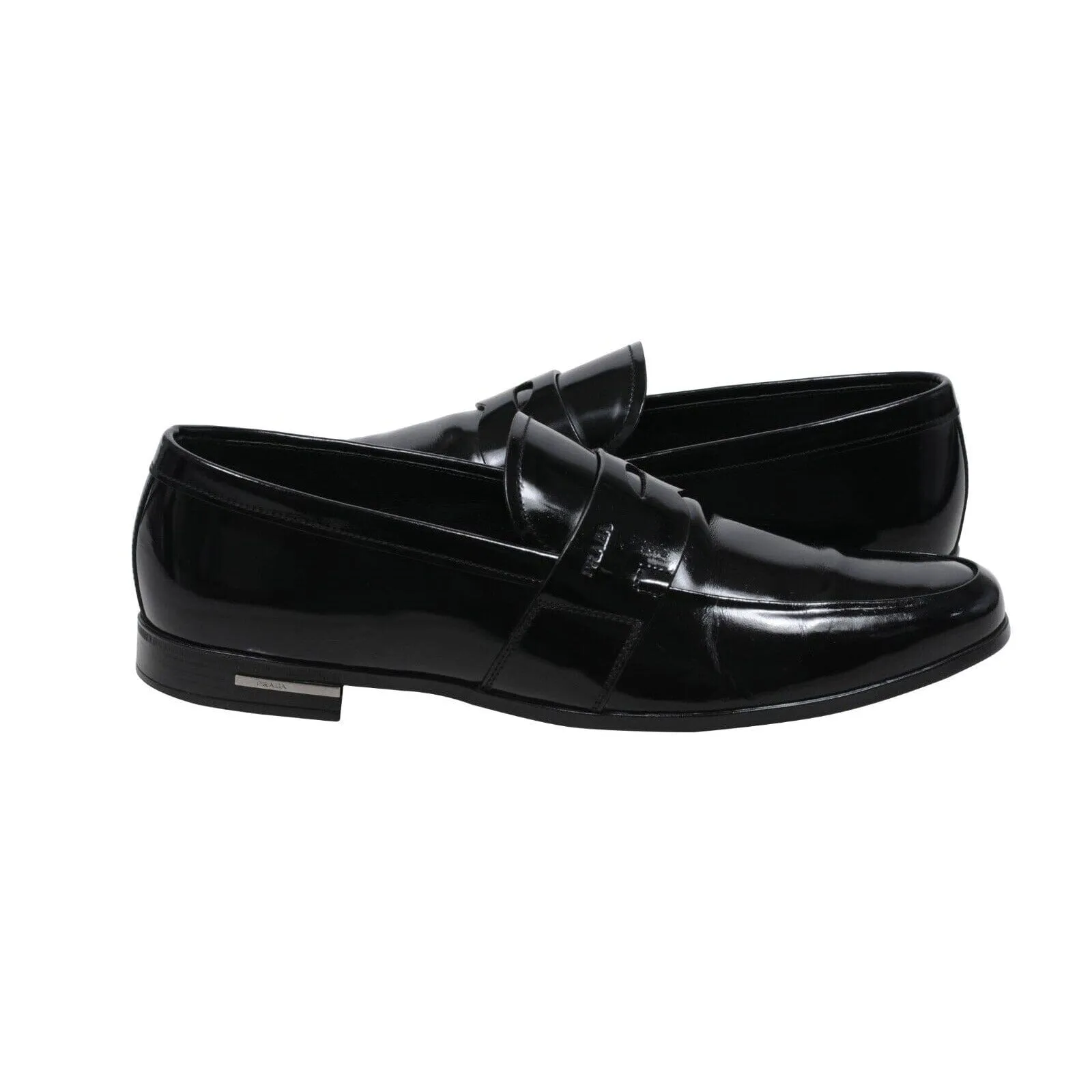 Black Leather Slip On Moccasin Casual Penny Loafers