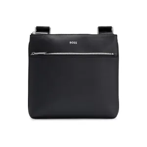 BOSS STRUCTURED-LEATHER ENVELOPE BAG WITH LOGO DETAIL