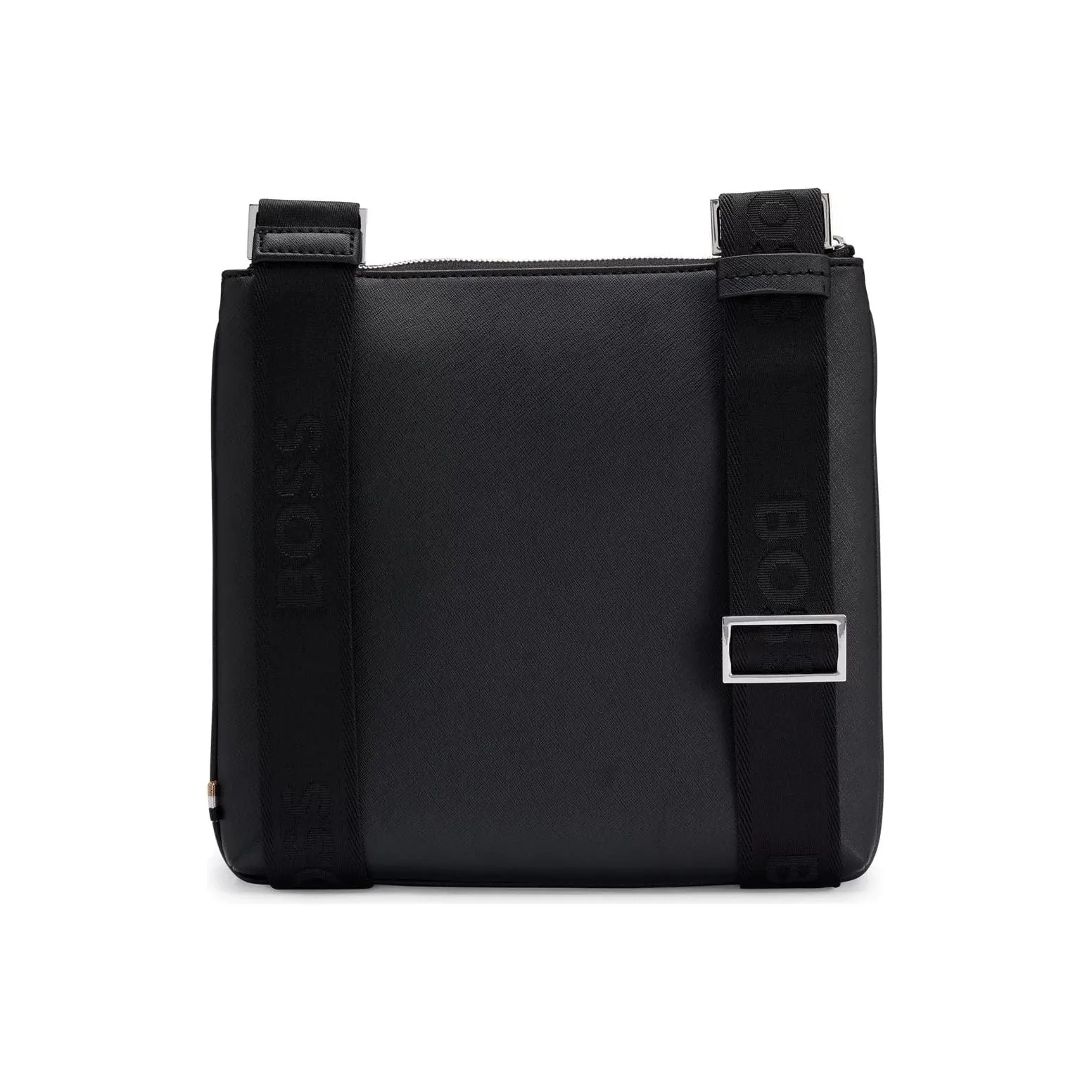 BOSS STRUCTURED-LEATHER ENVELOPE BAG WITH LOGO DETAIL