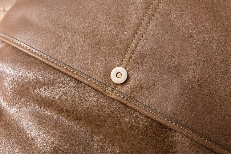 Brown Cool Leather Mens 11 inches Side Bags Messenger Bags Khaki Leather Courier Bag for Men