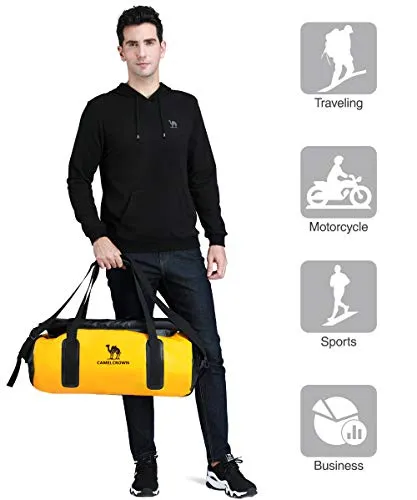 Camel Crown Sports Gym Bag Waterproof Travel Duffel Bags Weekender 30L With Shoulder Strap Yellow