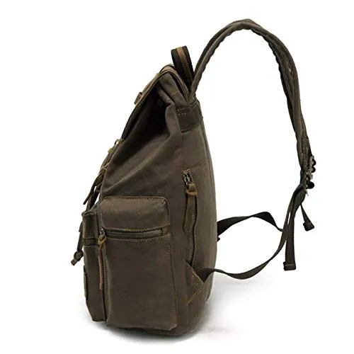 Canvas Backpack,Vintage Travel Camping Hiking Bag,Laptop School Bag Shoulder Daypacks,Unisex Casual