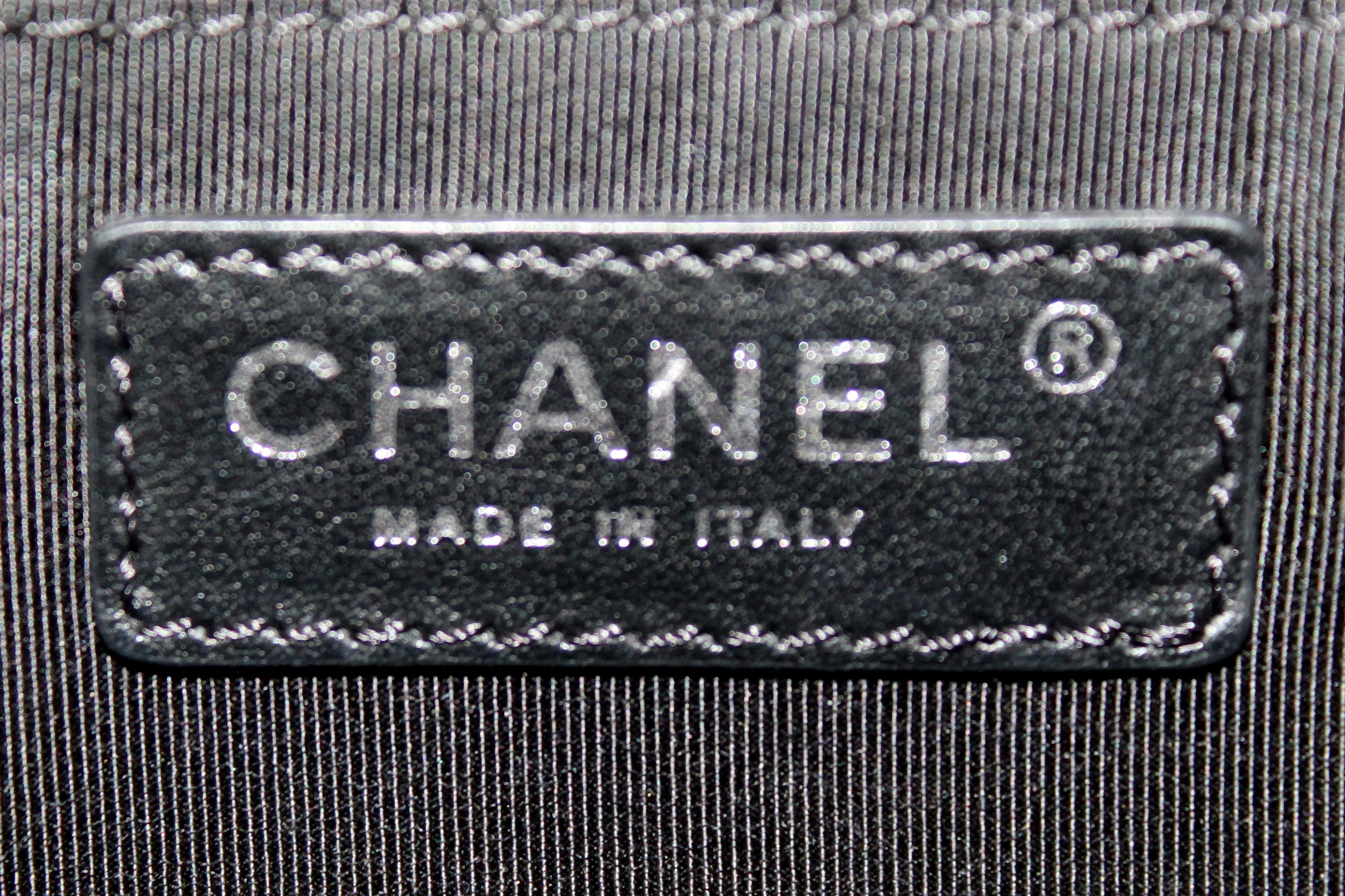 Chanel Grey Metallic Lambskin Quilted Leather Hobo Shoulder Bag