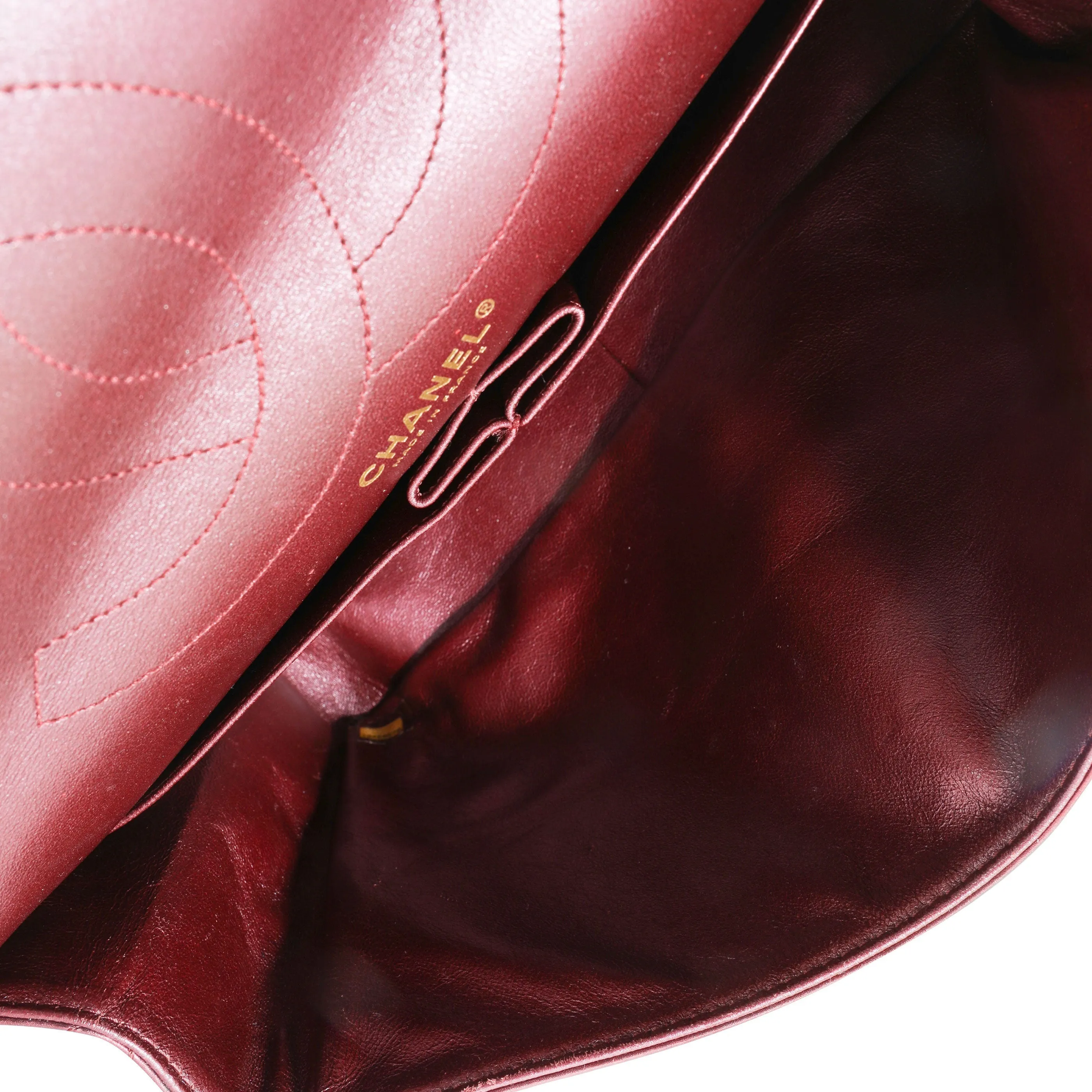 CHANEL Metallic Burgundy Quilted Calfskin Reissue 2.55 227 Double Flap Bag