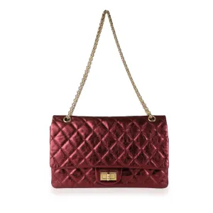 CHANEL Metallic Burgundy Quilted Calfskin Reissue 2.55 227 Double Flap Bag