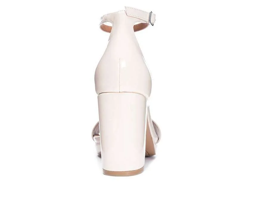 Chinese Laundry - Teri - Vegan Leather Dress Chunky Heels - Bone