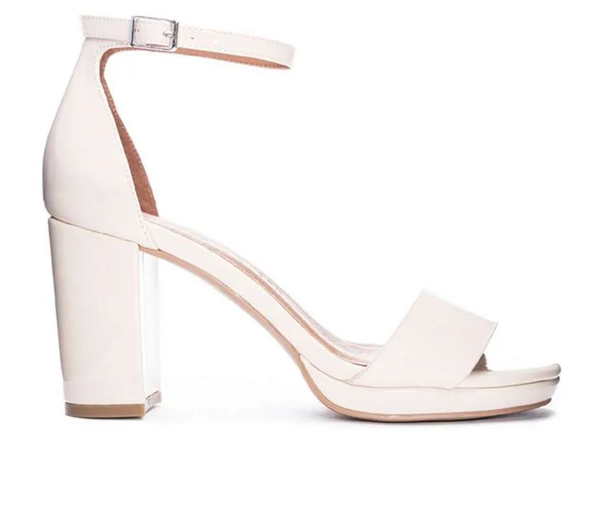 Chinese Laundry - Teri - Vegan Leather Dress Chunky Heels - Bone