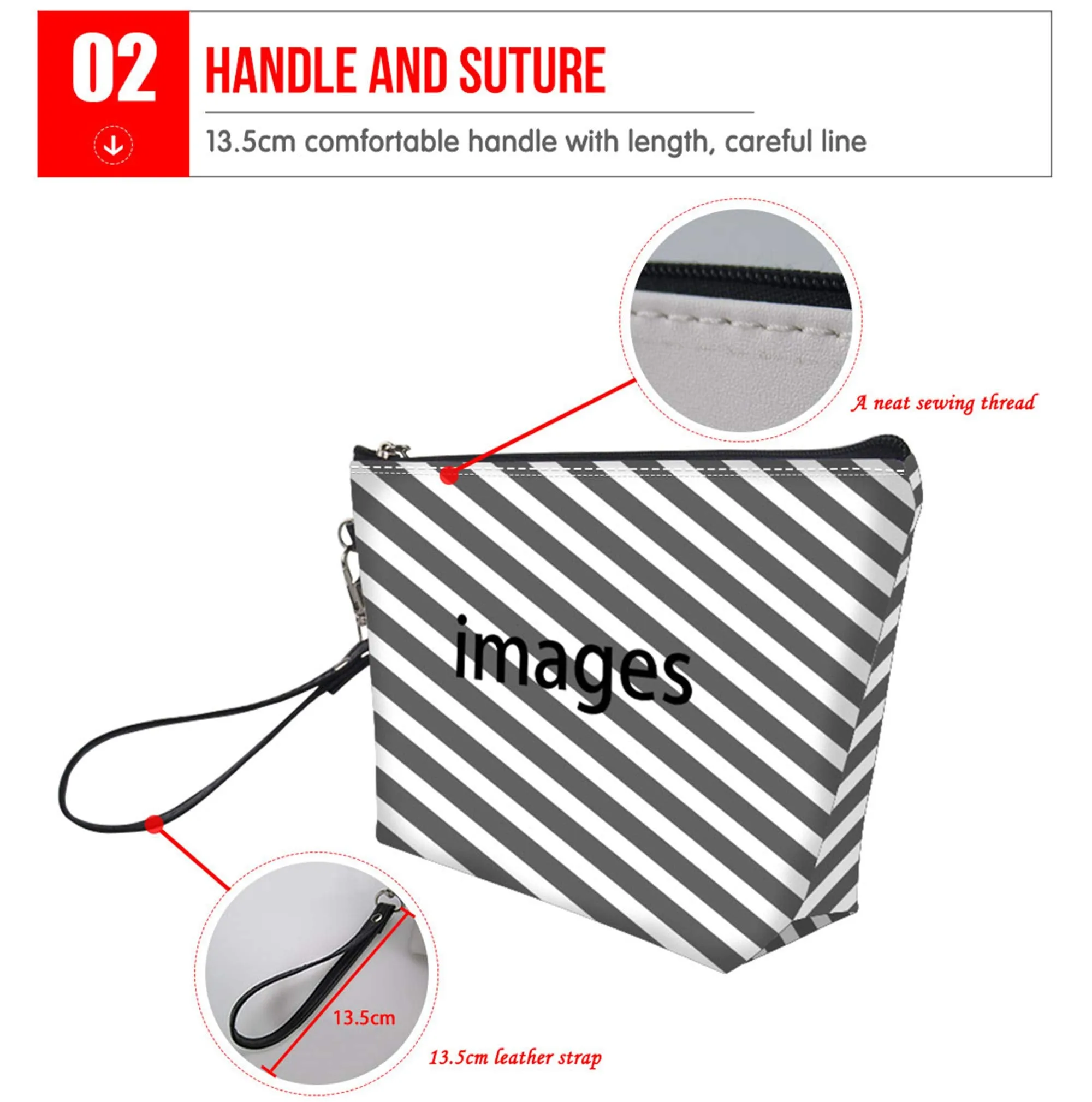 Cozeyat Rainbow Striped Leoaprd Print Large Tops Comestic Bag with Zipper,PU Leather Money Cash Card Organizer with Zipper Around,Water Resistant Make Up Hand Bag