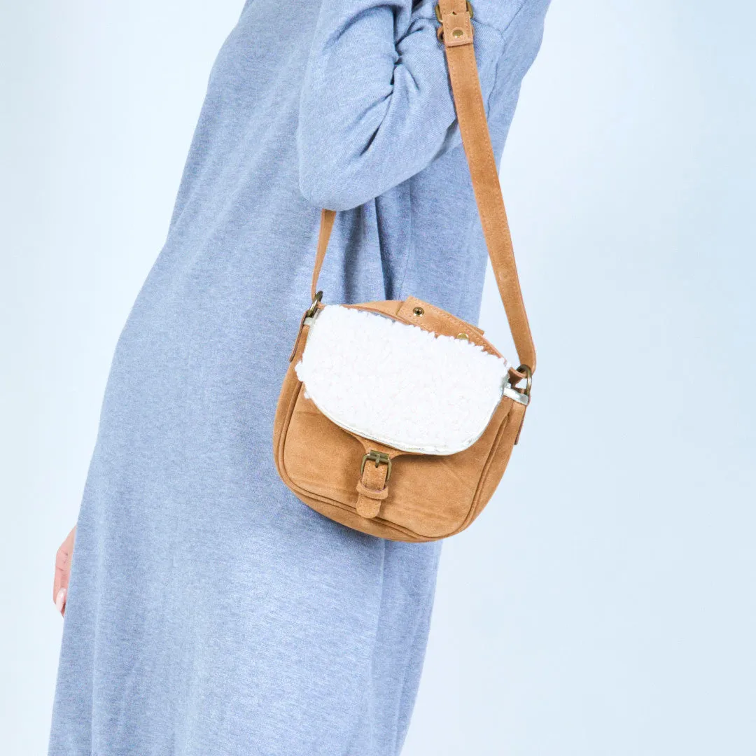 Cozy shearling crossbody bag wholesale