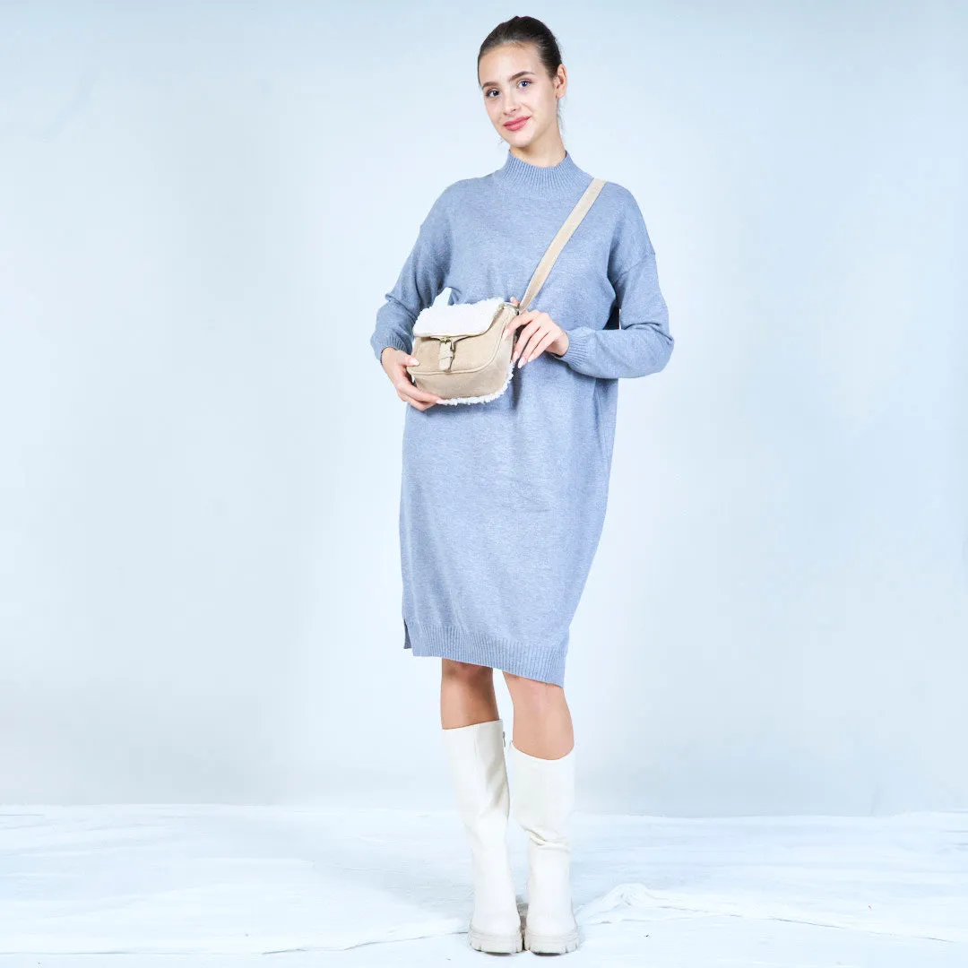 Cozy shearling crossbody bag wholesale