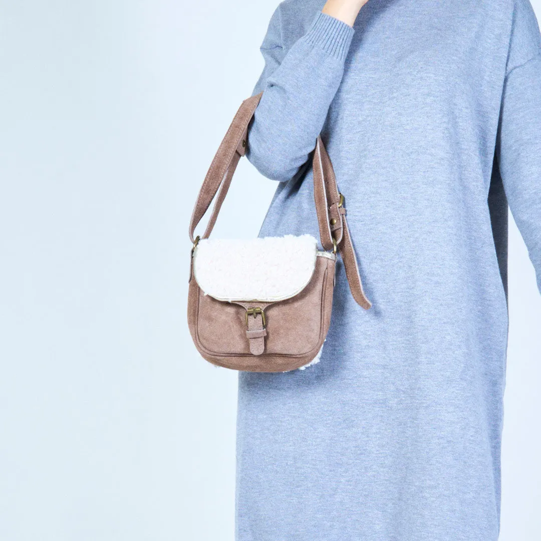 Cozy shearling crossbody bag wholesale