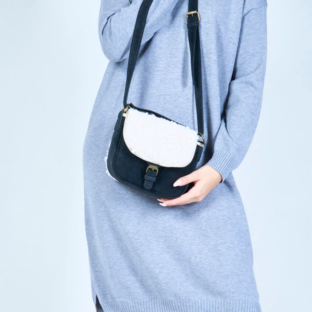 Cozy shearling crossbody bag wholesale