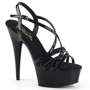 Criss Cross Platform Black Sandals Delight-613
